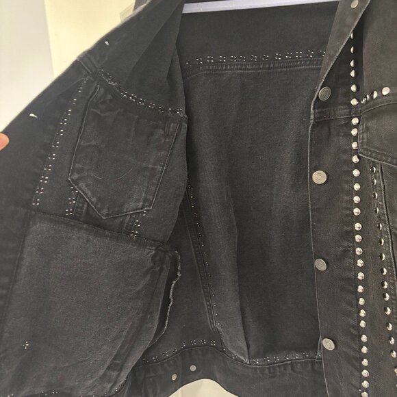 Reformation Brooks Oversized Studded Denim Jacket - Picture 4 of 5